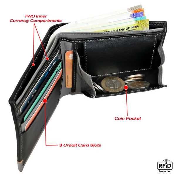 Black_&_Brown_Rfid_Protected_Leather_Wallets_For_Men_I_3_Card_Slots_I_2_Inner_Compartments_|_1_Front_Flap_Coin_Pocket__(Pack_of_2)