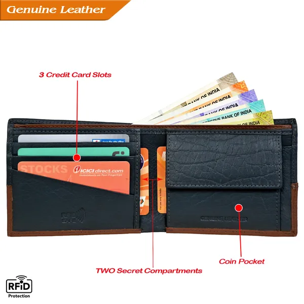 Black_&_Brown_Rfid_Protected_Leather_Wallets_For_Men_I_3_Card_Slots_I_2_Inner_Compartments_|_1_Front_Flap_Coin_Pocket__(Pack_of_2)