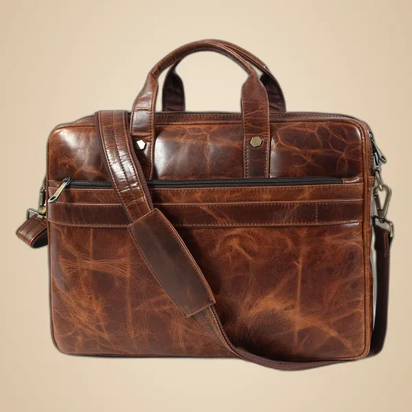 Brown_Leather_Bag_For_Men_Office_|_Adjustable_Shoulder_Bag_|_2_Zipper_Pockets_|_2_Inner_Spacious_Compartments_|_1_Flap_Pocket