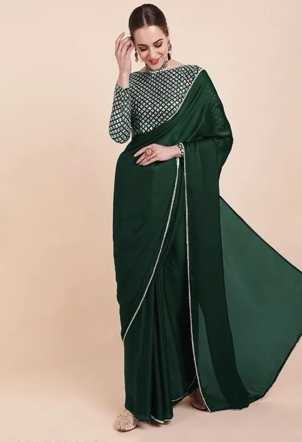Green_Sana_Silk_Solid_Saree_For_Women_With_Unstitched_Blouse