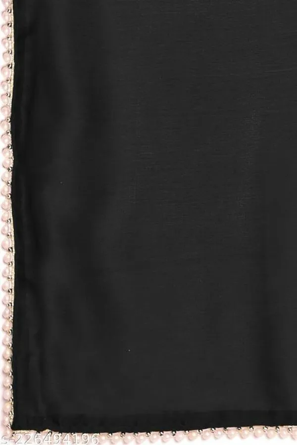 Black_Satin_Silk_Saree_For_Women_With_Blouse_Piece