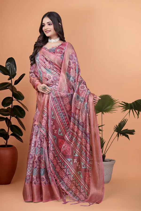 Pink_Soft_Silk_Saree_with_Copper_Zari_Border_&_Multicolor_Pallu