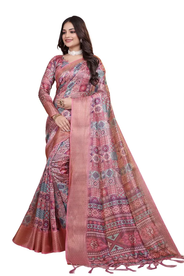 Pink_Soft_Silk_Saree_with_Copper_Zari_Border_&_Multicolor_Pallu