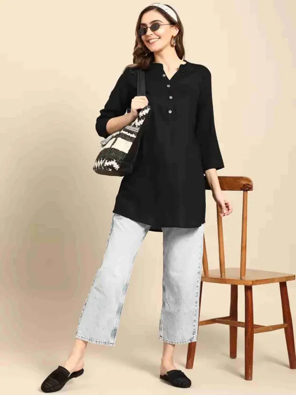 Black_Viscose_Rayon_Solid_Top_For_Women