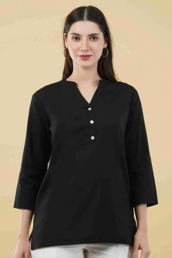 Black_Viscose_Rayon_Solid_Regular_Top_For_Women