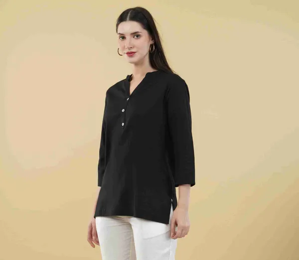 Black_Viscose_Rayon_Solid_Regular_Top_For_Women