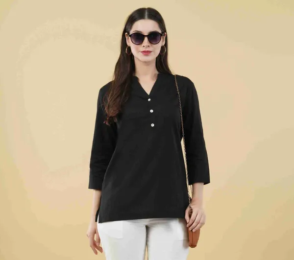 Black_Viscose_Rayon_Solid_Regular_Top_For_Women