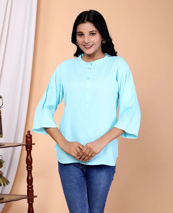 Blue_Viscose_Rayon_Solid_Regular_Top_For_Women