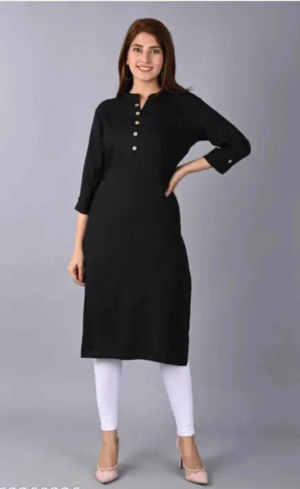 Black_Viscose_Rayon_Solid_Regular_Kurta_For_Women