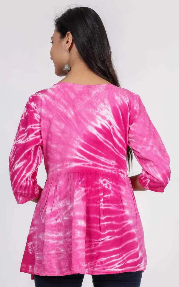 Pink_Viscose_Rayon_Dyed/Ombre_Regular_Top_For_Women