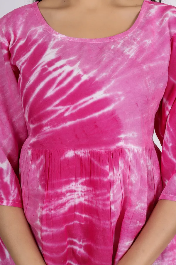 Pink_Viscose_Rayon_Dyed/Ombre_Regular_Top_For_Women