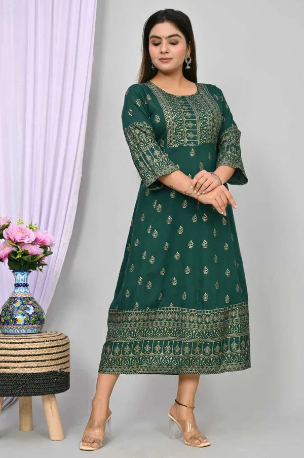 Green_Viscose_Rayon_Bandhani_Regular_Gown_For_Women