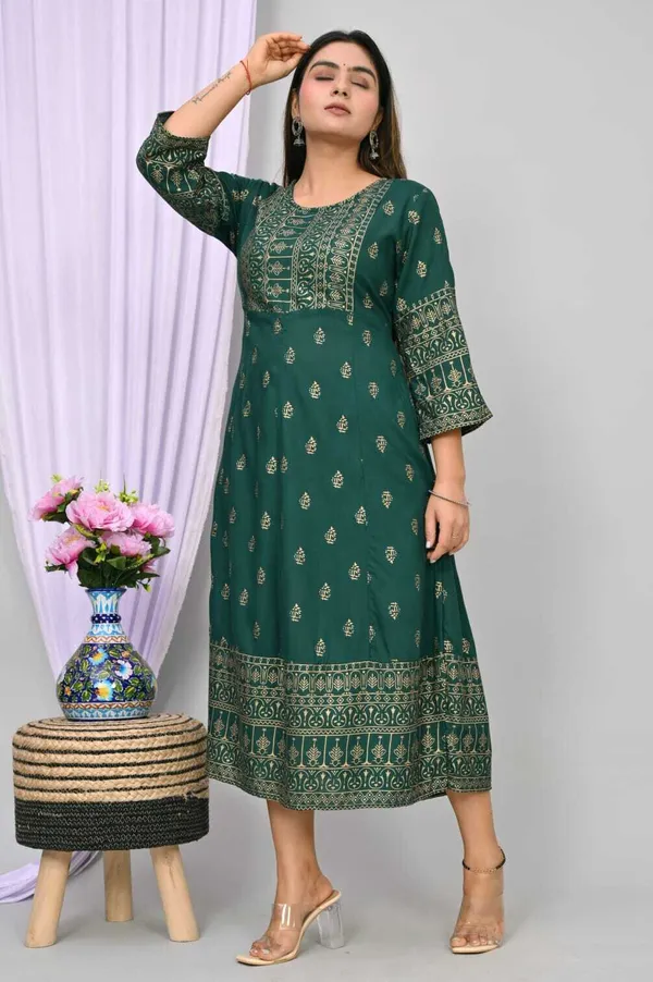 Green_Viscose_Rayon_Bandhani_Regular_Gown_For_Women