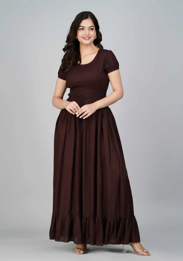 Brown_Viscose_Rayon_Bandhani_Regular_Gown_For_Women