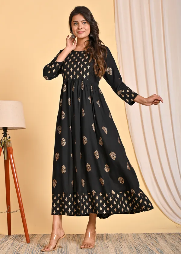 Black_Viscose_Rayon_Printed_Regular_Kurta_For_Women