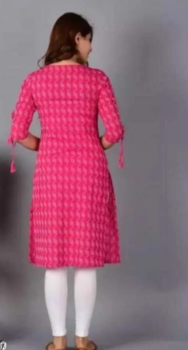 White_&_Pink_Viscose_Rayon_Printed_Regular_Kurta_For_Women