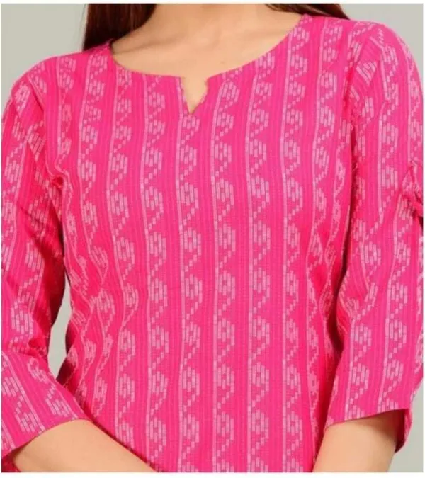 White_&_Pink_Viscose_Rayon_Printed_Regular_Kurta_For_Women