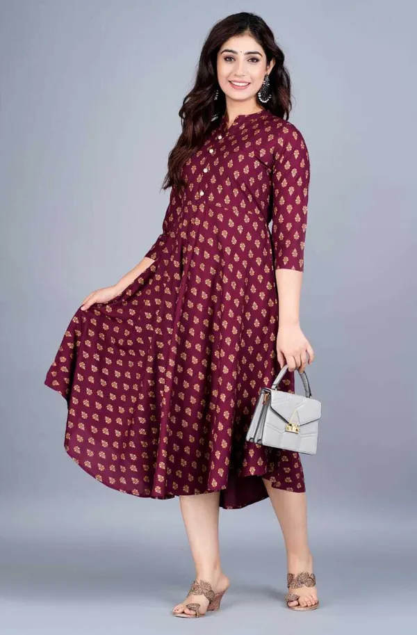 Maroon_Cotton_Blend_Printed_Regular_Kurta_For_Women