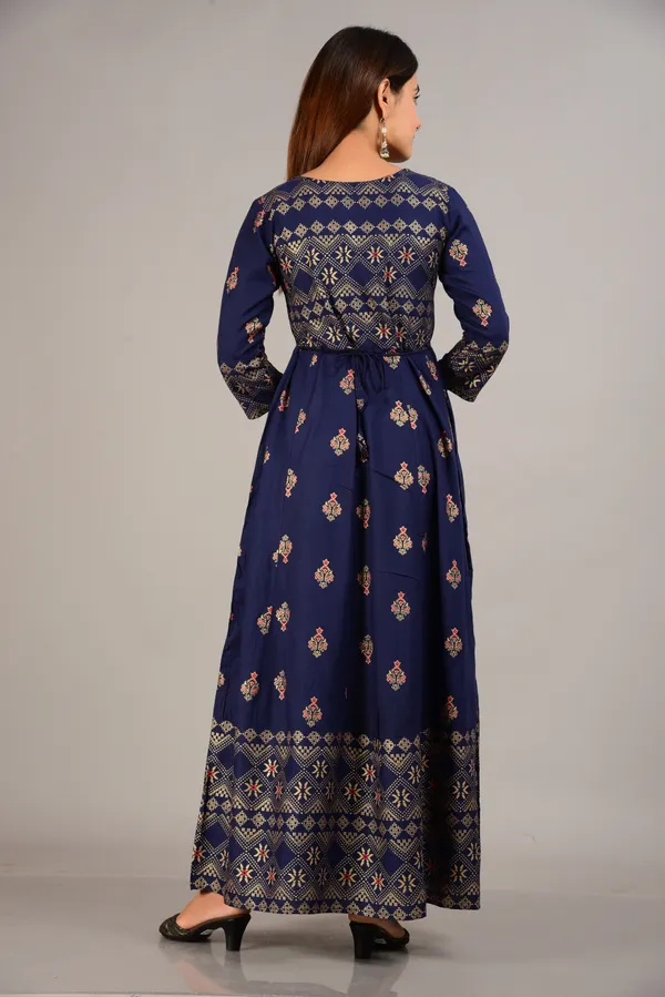 Blue_Rayon_Blend_Regular_Gown_For_Women