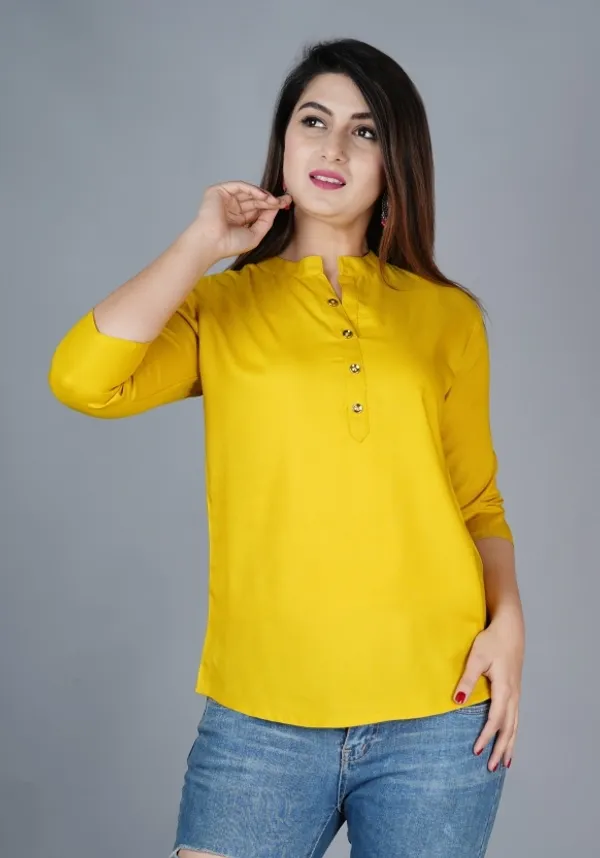Yellow_Viscose_Rayon_Solid_Regular_Top_For_Women