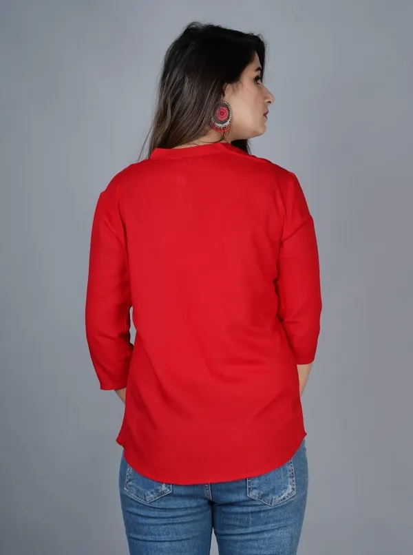 Red_Viscose_Rayon_Solid_Regular_Top_For_Women