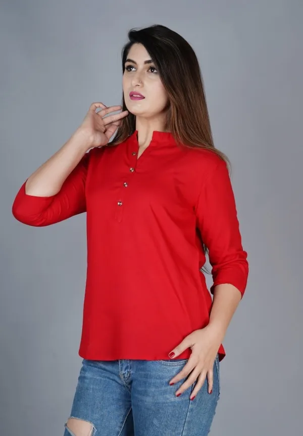 Red_Viscose_Rayon_Solid_Regular_Top_For_Women