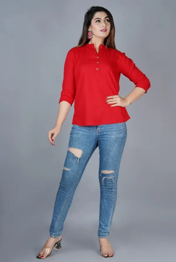 Red_Viscose_Rayon_Solid_Regular_Top_For_Women