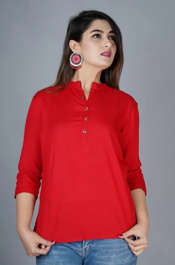 Red_Viscose_Rayon_Solid_Regular_Top_For_Women
