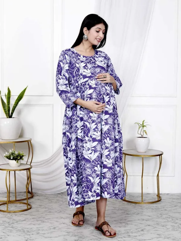 Blue_Pure_Cotton_Self_Design_Regular_Gown_For_Women