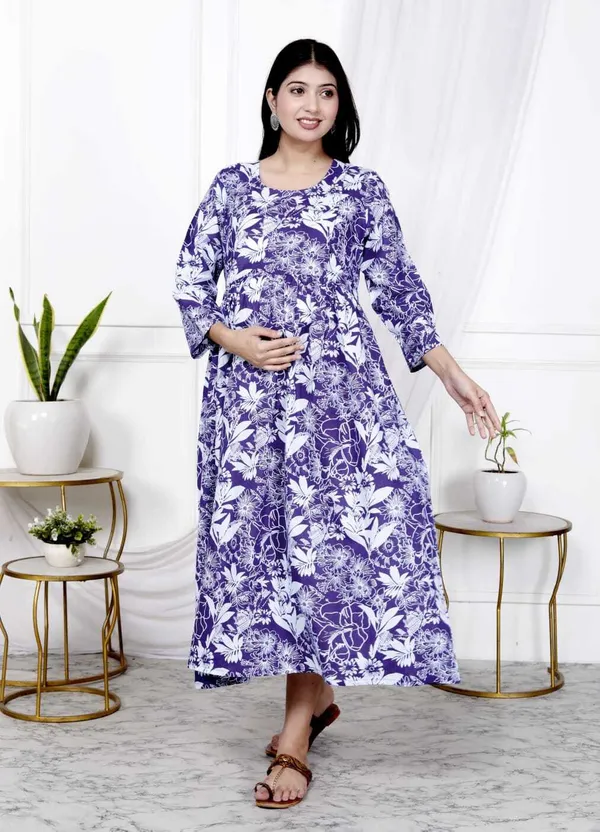Blue_Pure_Cotton_Self_Design_Regular_Gown_For_Women