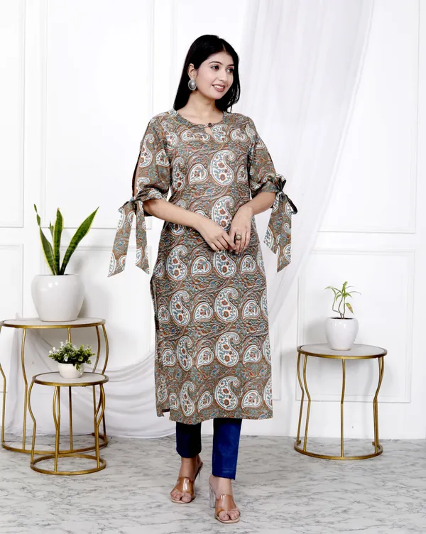 Grey_&_Black_Pure_Cotton_Floral_Print_Kurta_For_Women