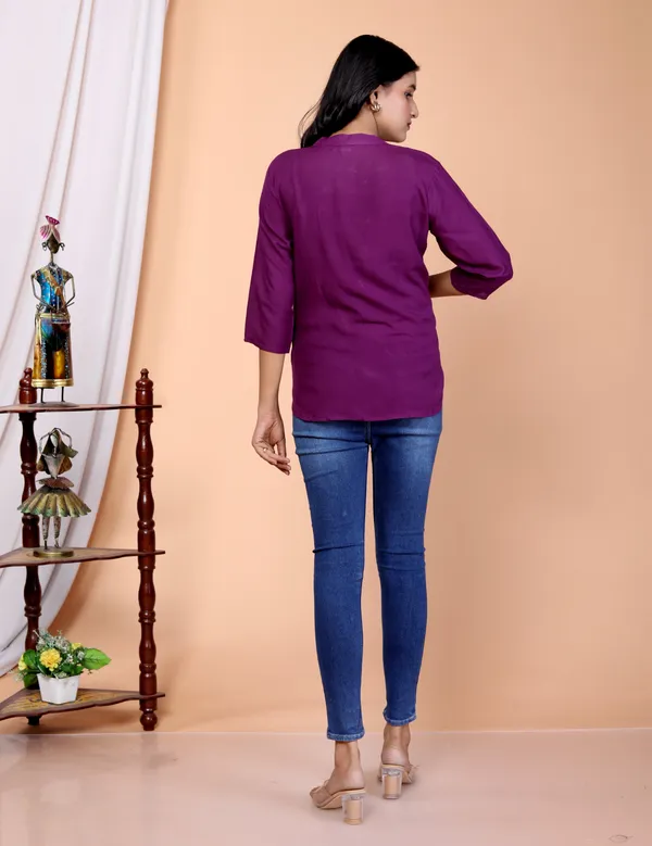Purple_Viscose_Rayon_Solid_Regular_Top_For_Women