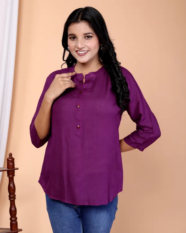 Purple_Viscose_Rayon_Solid_Regular_Top_For_Women