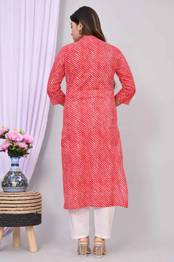 Orange_Viscose_Rayon_Bandhani_Regular_Kurta_For_Women