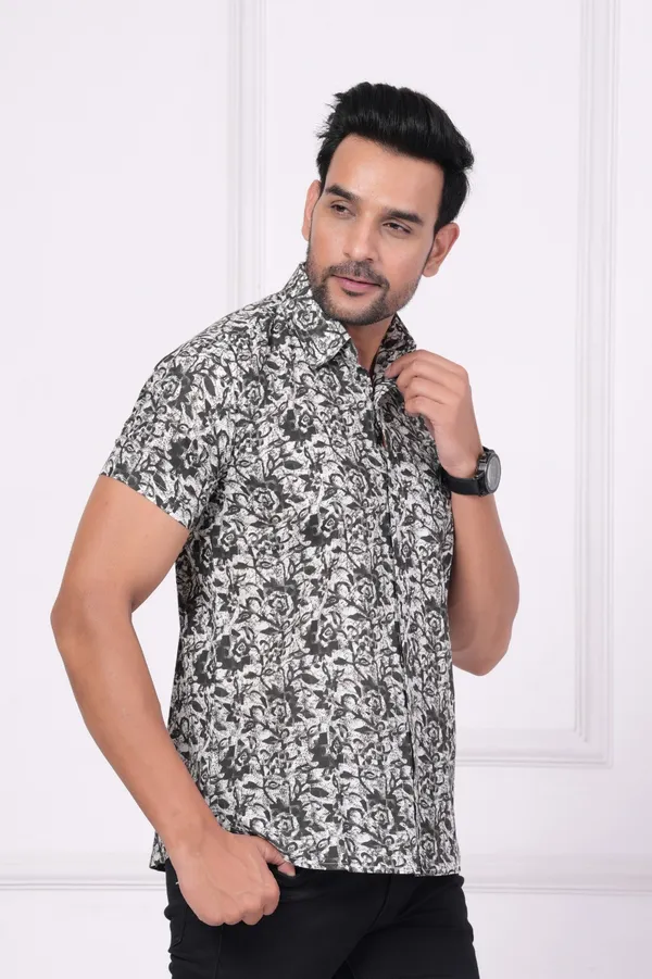 Black_&_White_Cotton_Stylish_Half_Sleeve_Shirt_Fro_Men