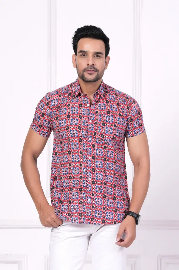 Red_&_Blue_&_Black_Cotton_Stylish_Half_Sleeve_Shirt_For_Mens