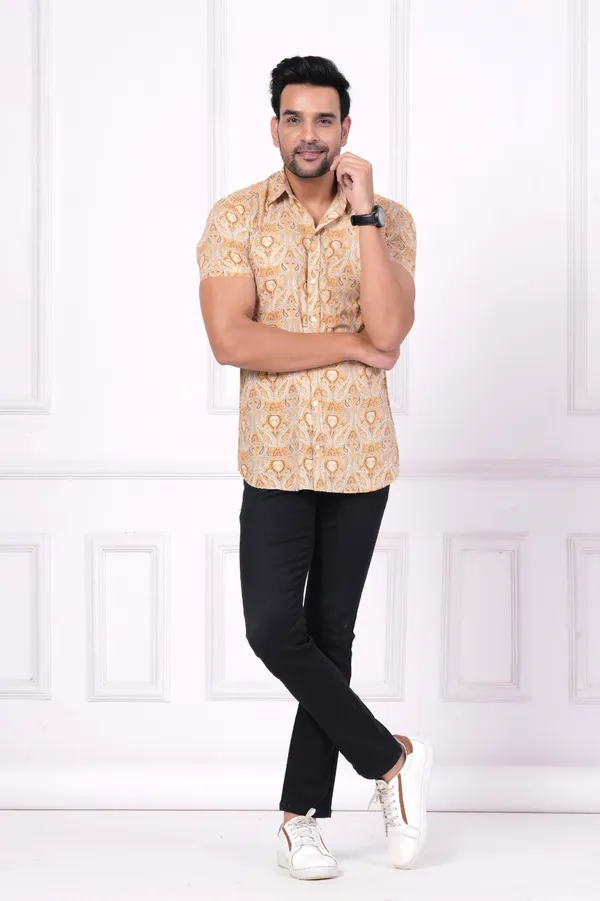 Multicolor_Cotton_Stylish_Half_Sleeve_Shirt_For_Mens