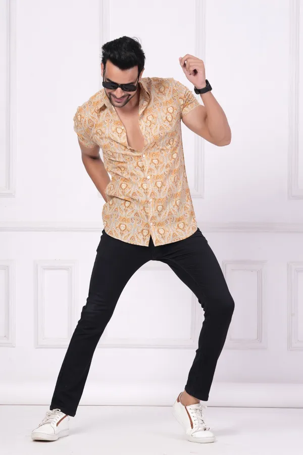 Multicolor_Cotton_Stylish_Half_Sleeve_Shirt_For_Mens