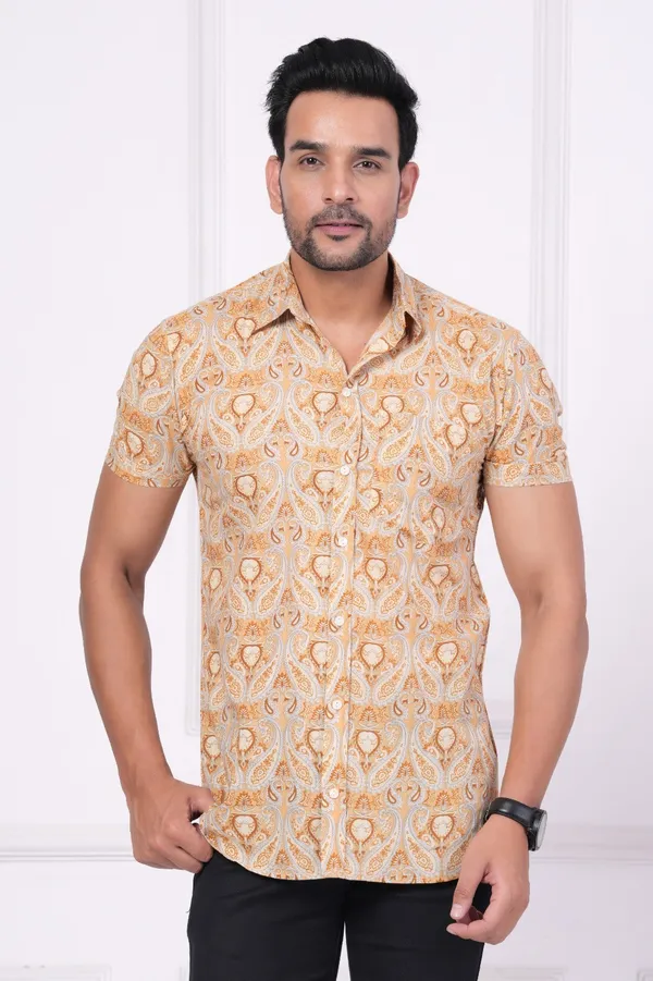 Multicolor_Cotton_Stylish_Half_Sleeve_Shirt_For_Mens
