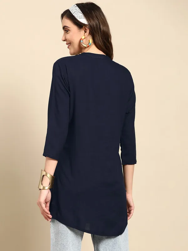 Blue_Cotton_Rayon_Self_Design_Top_For_Women