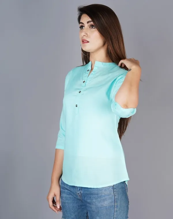 Light_Blue_Viscose_Rayon_Solid_Regular_Top_For_Women