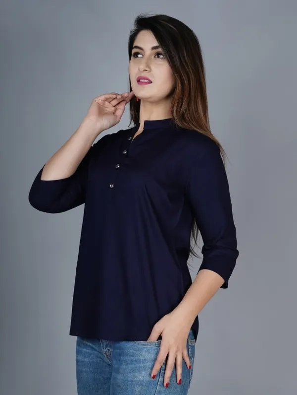 Blue_Viscose_Rayon_Solid_Regular_Top_For_Women