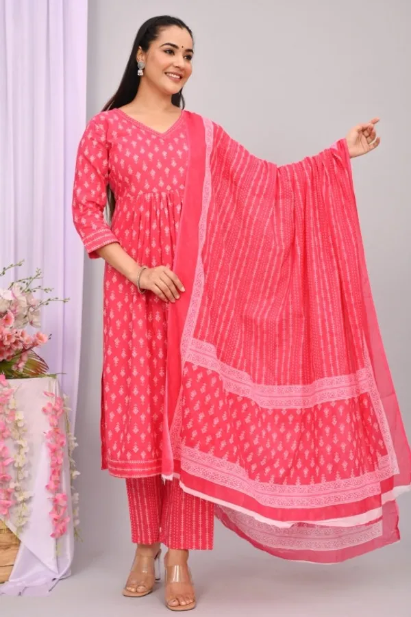Orange_Viscose_Rayon_Printed_Regular_Kurta_&_Palazzo_Dupatta_Set_For_Women