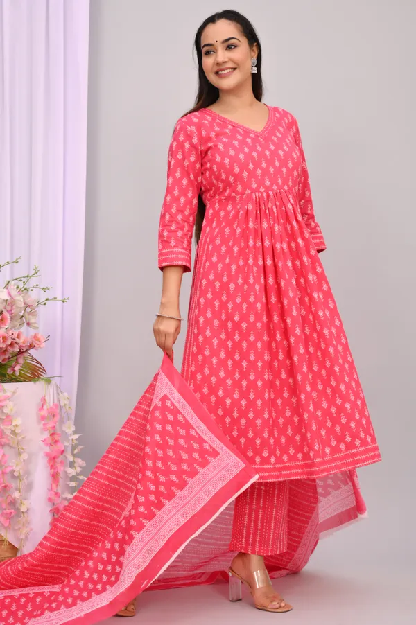 Orange_Viscose_Rayon_Printed_Regular_Kurta_&_Palazzo_Dupatta_Set_For_Women