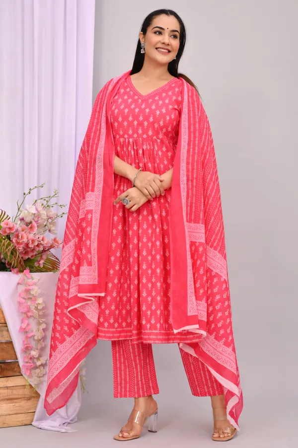 Orange_Viscose_Rayon_Printed_Regular_Kurta_&_Palazzo_Dupatta_Set_For_Women