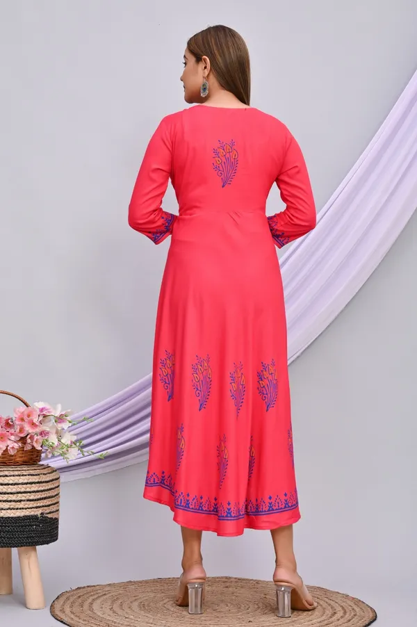 White_&_Pink_Viscose_Rayon_Printed_Regular_Kurti_For_Women