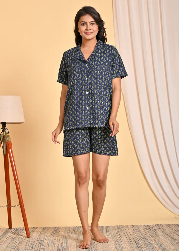 Pure_Cotton_Printed_Regular_Shirt_&_Shorts_Set_For_Women