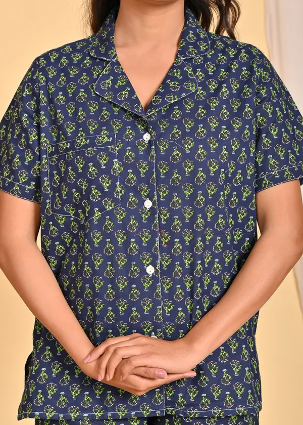 Pure_Cotton_Printed_Regular_Shirt_&_Shorts_Set_For_Women