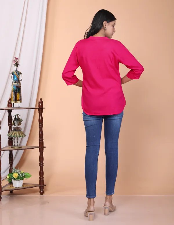 Pink_Viscose_Rayon_Solid_Regular_Top_For_Women
