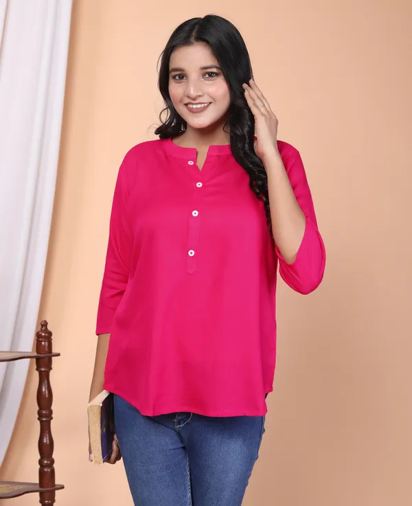 Pink_Viscose_Rayon_Solid_Regular_Top_For_Women